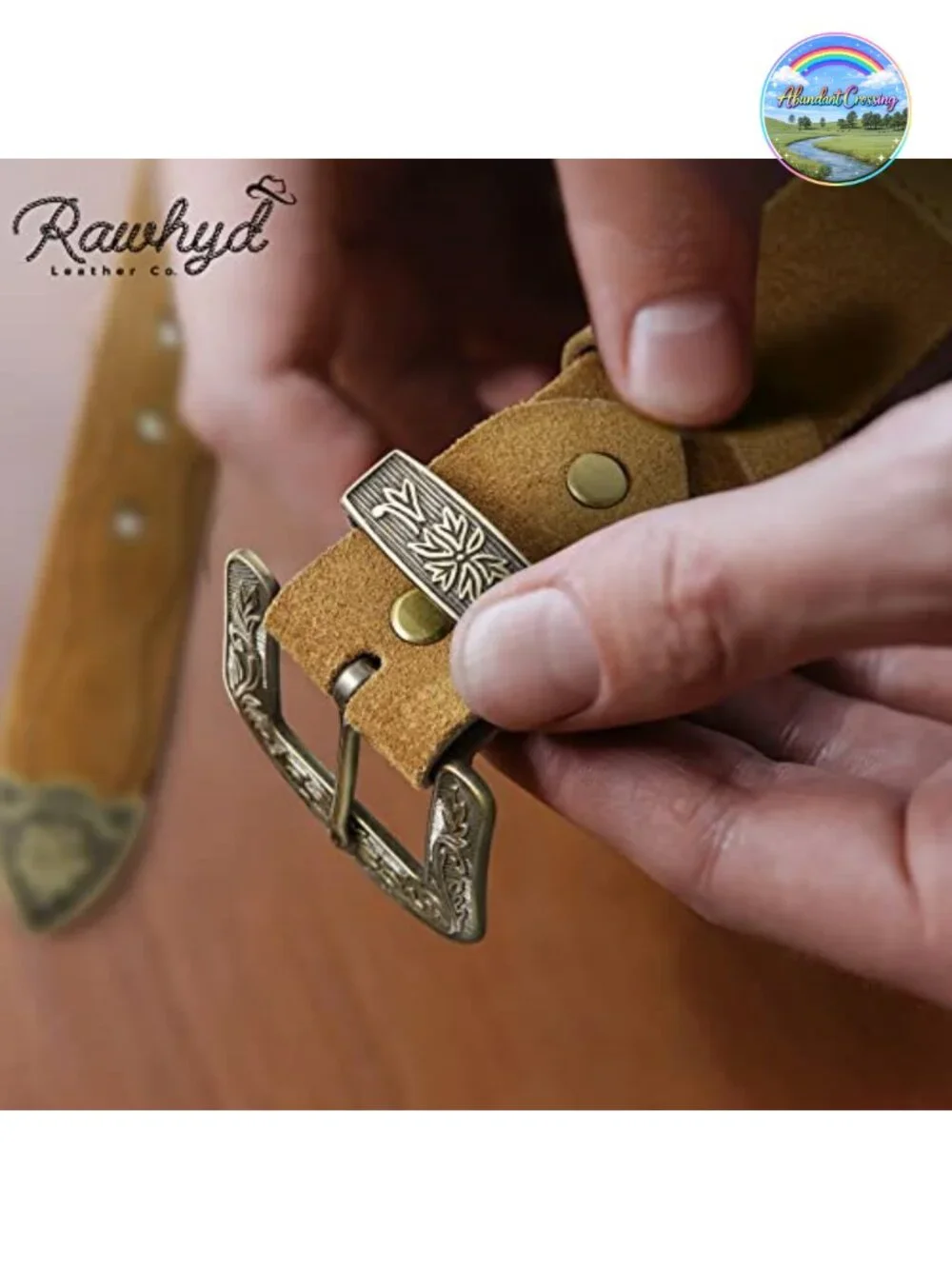 Full-Grain Leather Western Belt Adjustable Cowboy Belt